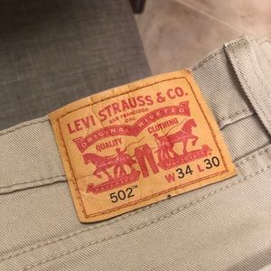 Levi’s 502 34W 30L Khaki Denim Jeans